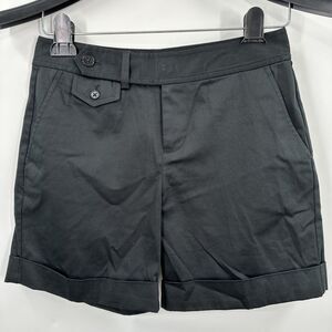 Lauren Ralph Lauren Shorts 2p Black Twill Cuffed 5" Cuff Cotton Stretch EUC